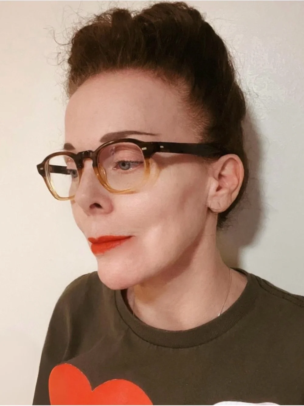 Two-Tone Brown and Amber Women’s Eyeglasses Frame